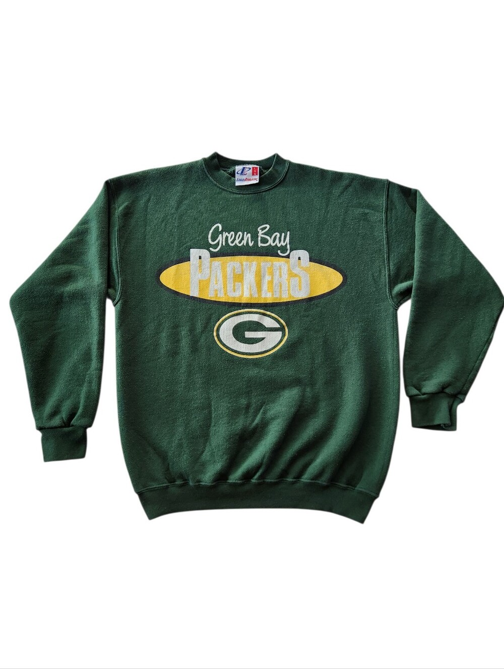 Vintage Logo Athletic Green Bay Packers Crewneck Sweatshirt Sz L